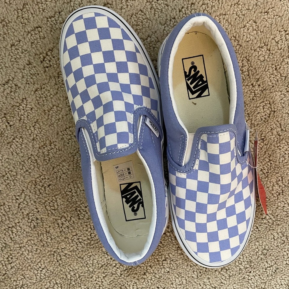 Vans checkerboard periwinkle and white. BRAND NEW in box.